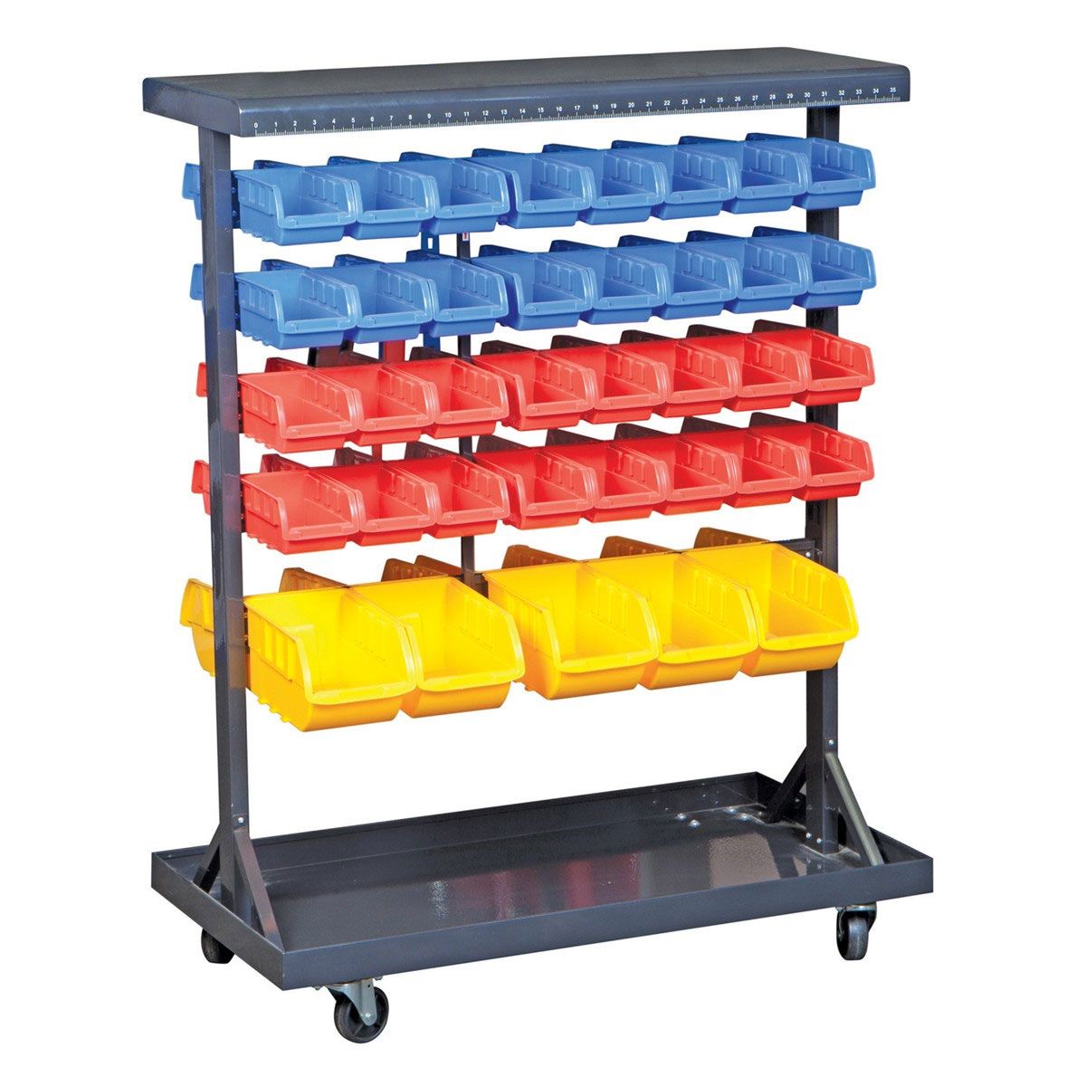 74-Bin Mobile Double-Sided Floor Rack Y624000