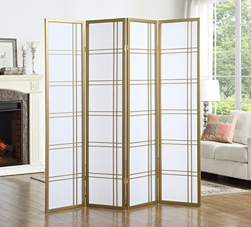 4 Panel Gold Room Divider Screen T13353