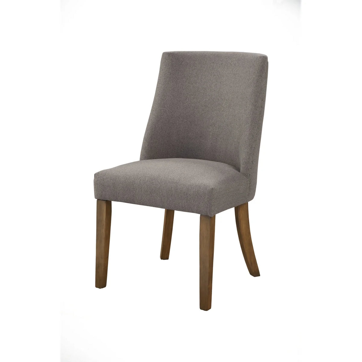 Fabric Upholstered Wooden Side Chairs Set of Two Gray and Brown D5231