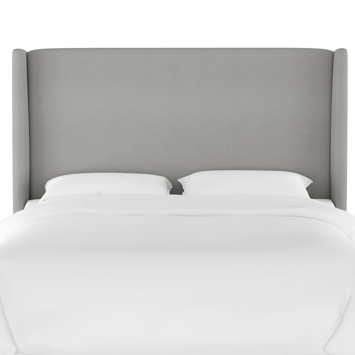 California King Wingback Headboard Medium Gray Velvet V764
