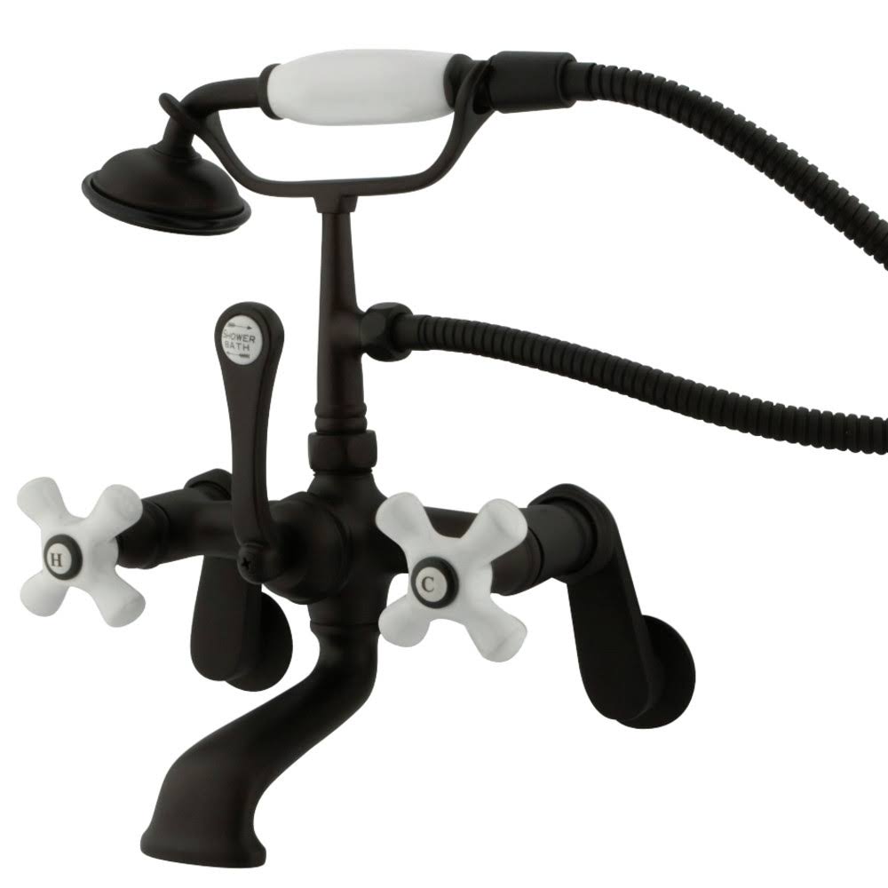 Wall Mount Clawfoot Tub Filler with Hand Shower Oil Rubbed Bronze W130