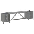 Acacia Wood Patio Bench with 2 Planters W775008