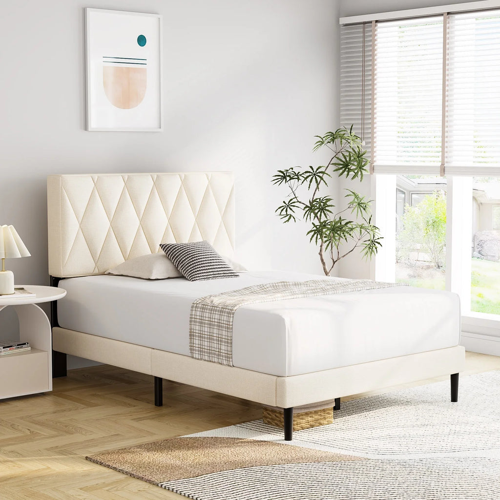 Queen Size Upholstered Platform Bed Frame V93488