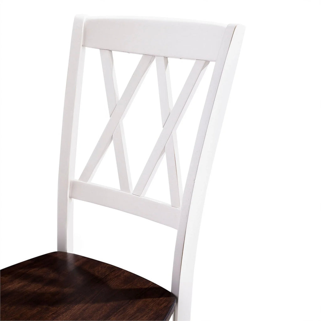 White Wood Dining Chair Set of 4 Y786