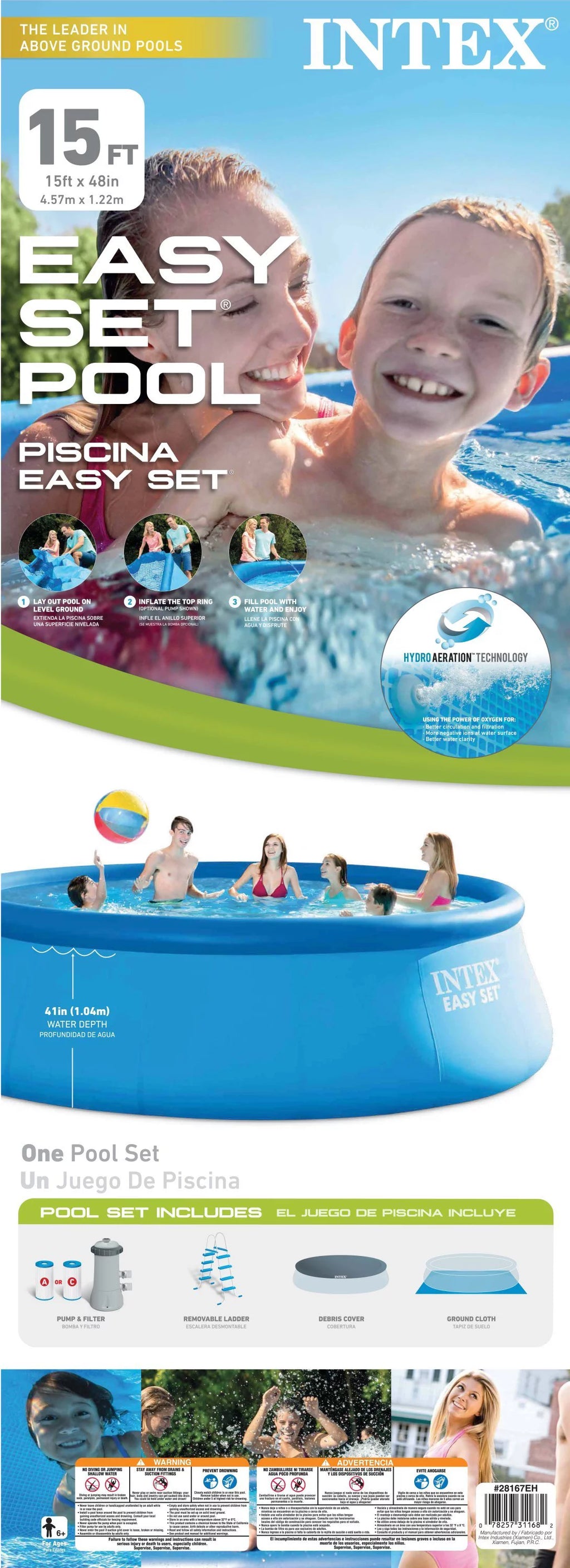 Above Ground Swimming Pool with Ladder and Pump E22716