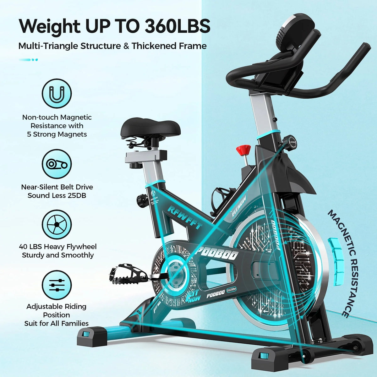 Exercise Bike Magnetic Resistance Stationary Cycling Bike Z454051