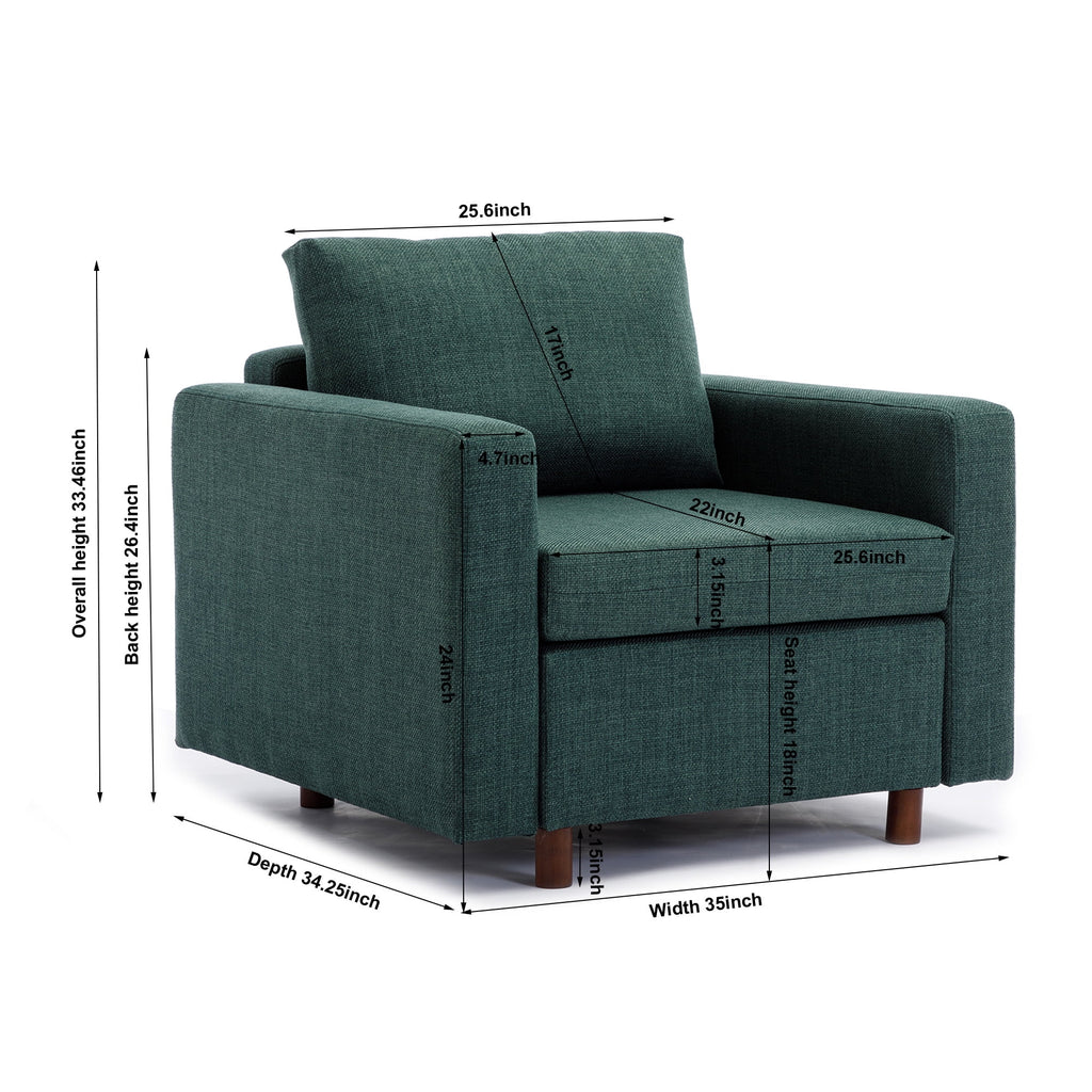 Green Single Seat Module Sofa Sectional Couch A36968