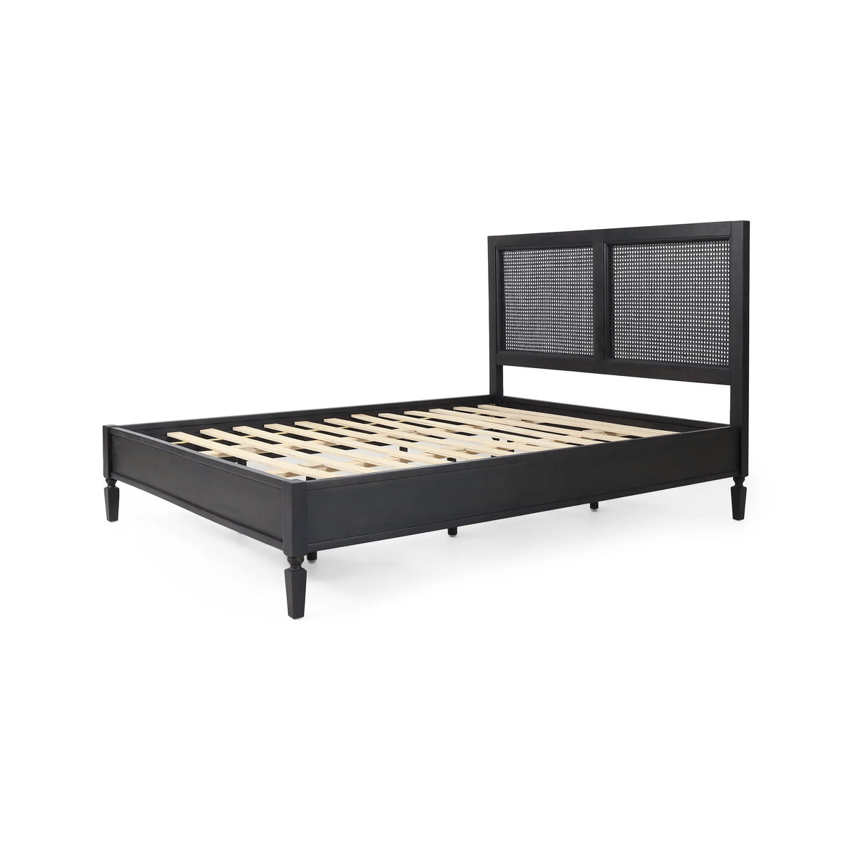 Acacia Wood and Rattan Queen Bed S421015