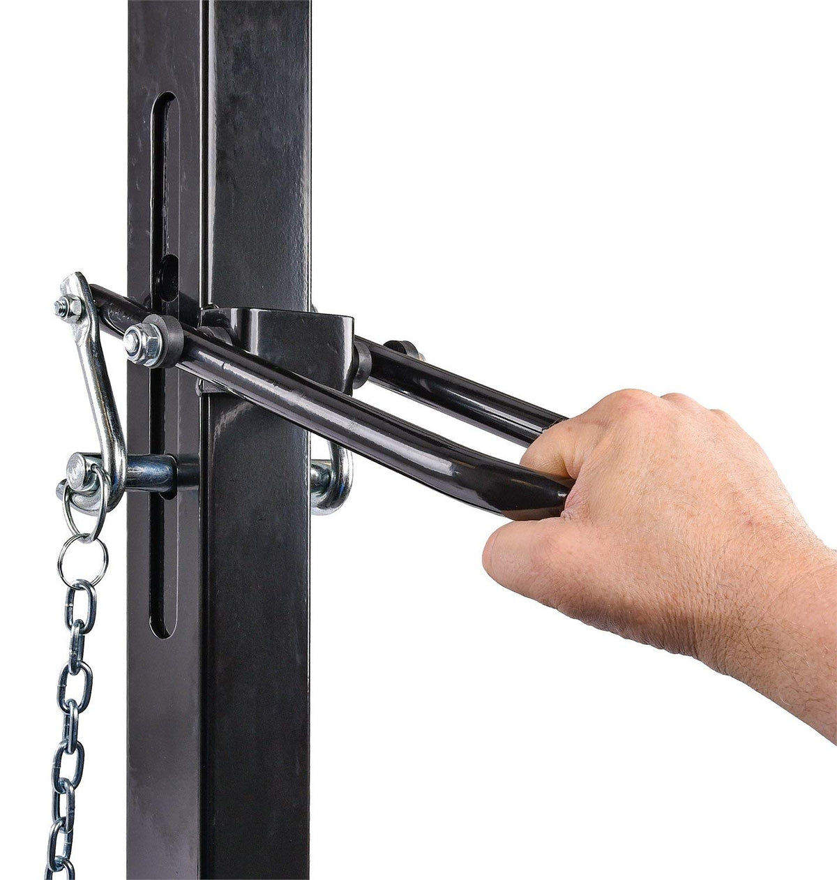 Adjustable Height Gantry Crane 1-Ton Capacity Black Powder Coated Steel L1603
