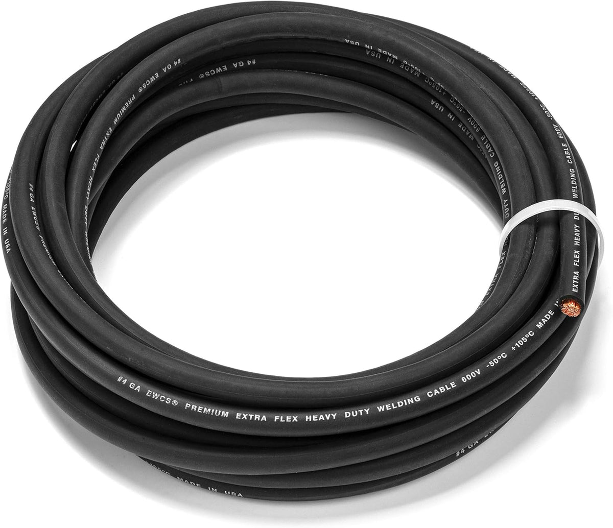 4 Gauge 30 Feet Black Copper Welding Cable 600 Volt Z812343