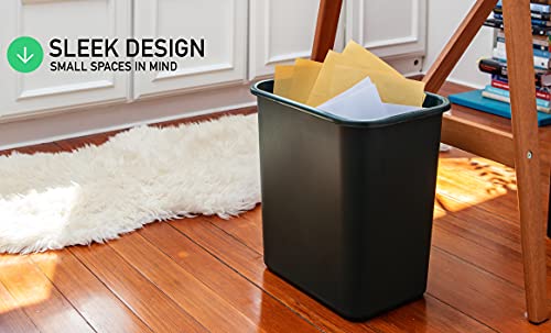 7 Gallon Space Saving Trash Wastebasket, Black (Pack of 12) Z872956