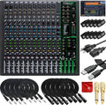 16-Channel Unpowered Mixer with TRS Cable, XLR Cable, Adapter and Microfiber Cloth U57178