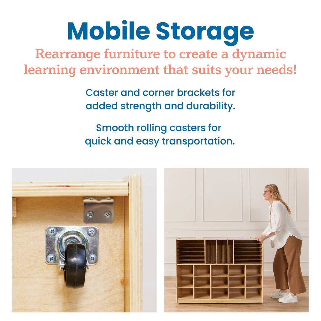 Mobile Storage Cabinet, Natural Q955771