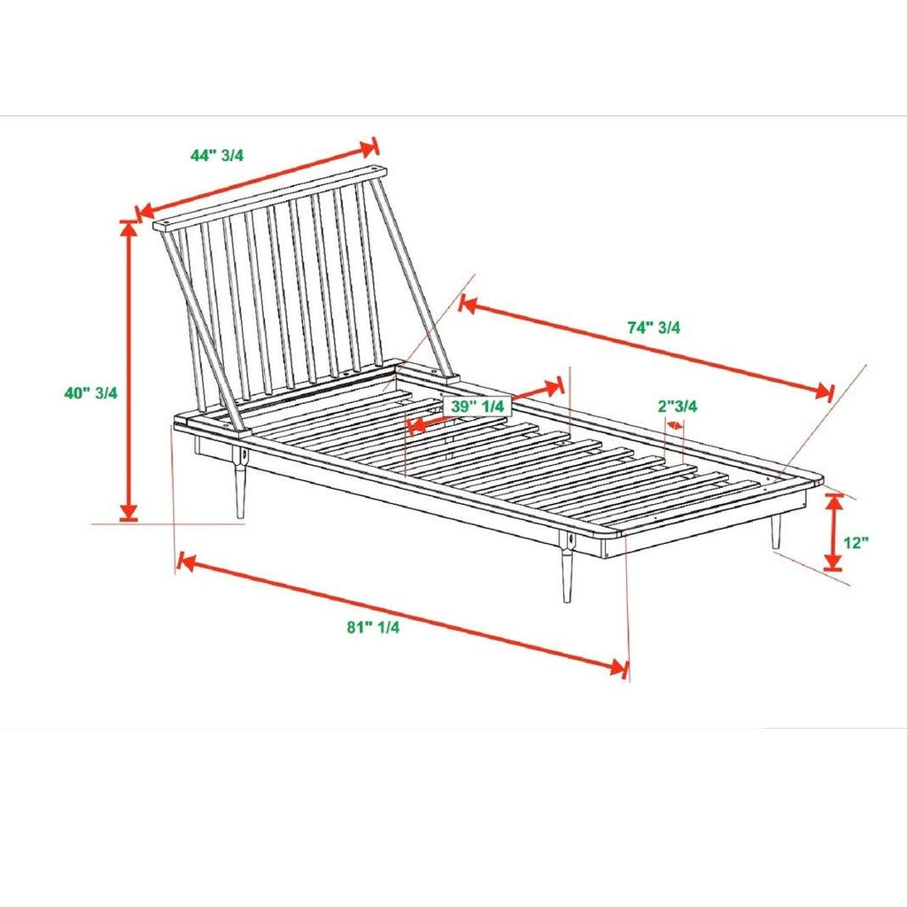 White King Pine Wood Spindle Bed A43769