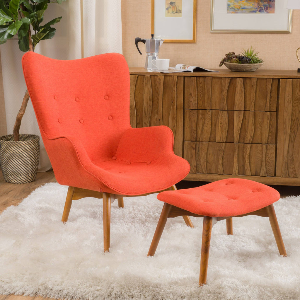 Mid Century Chair Set Orange M1511