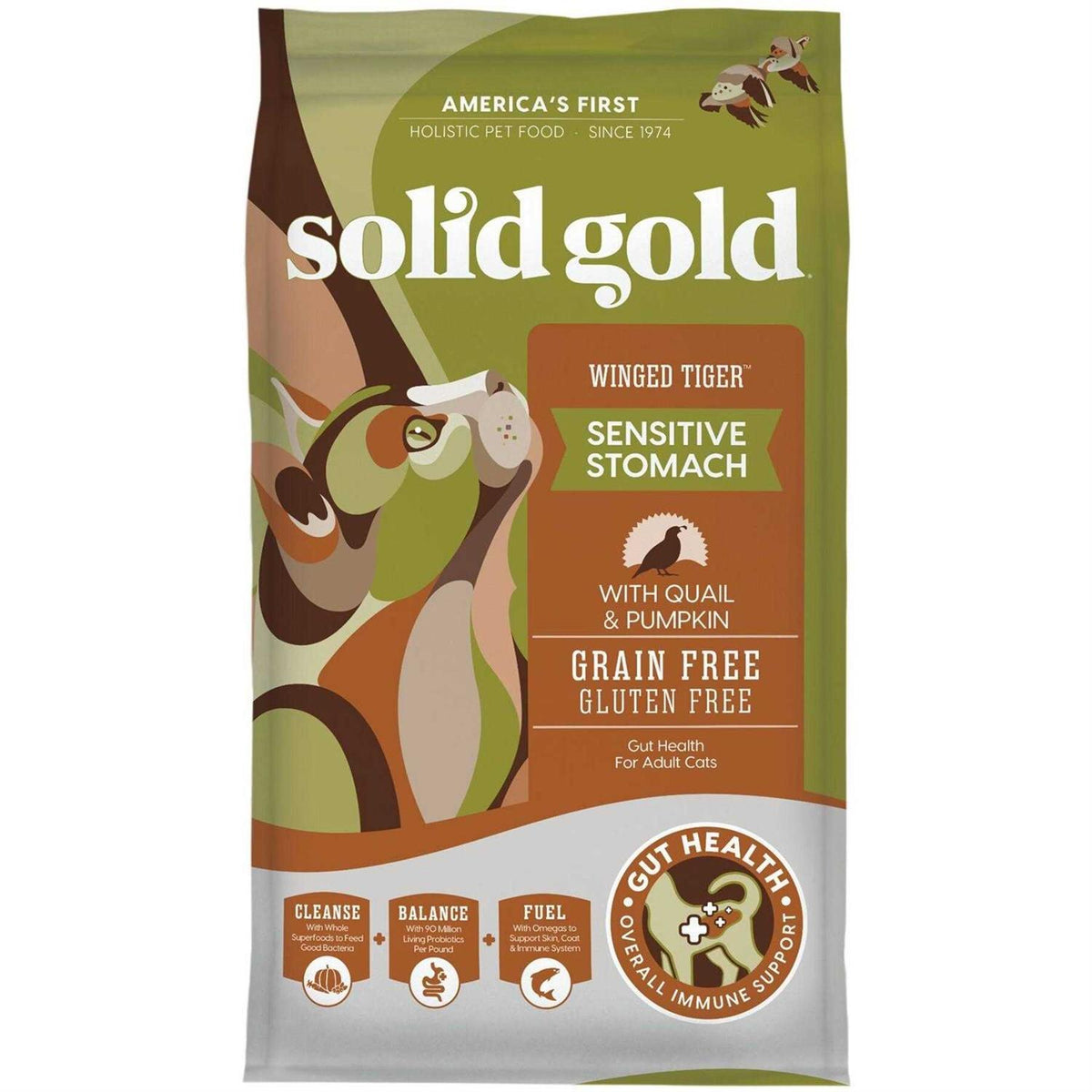 Solid Gold Winged Tiger Quail & Pumpkin Adult Dry Cat Food D91860