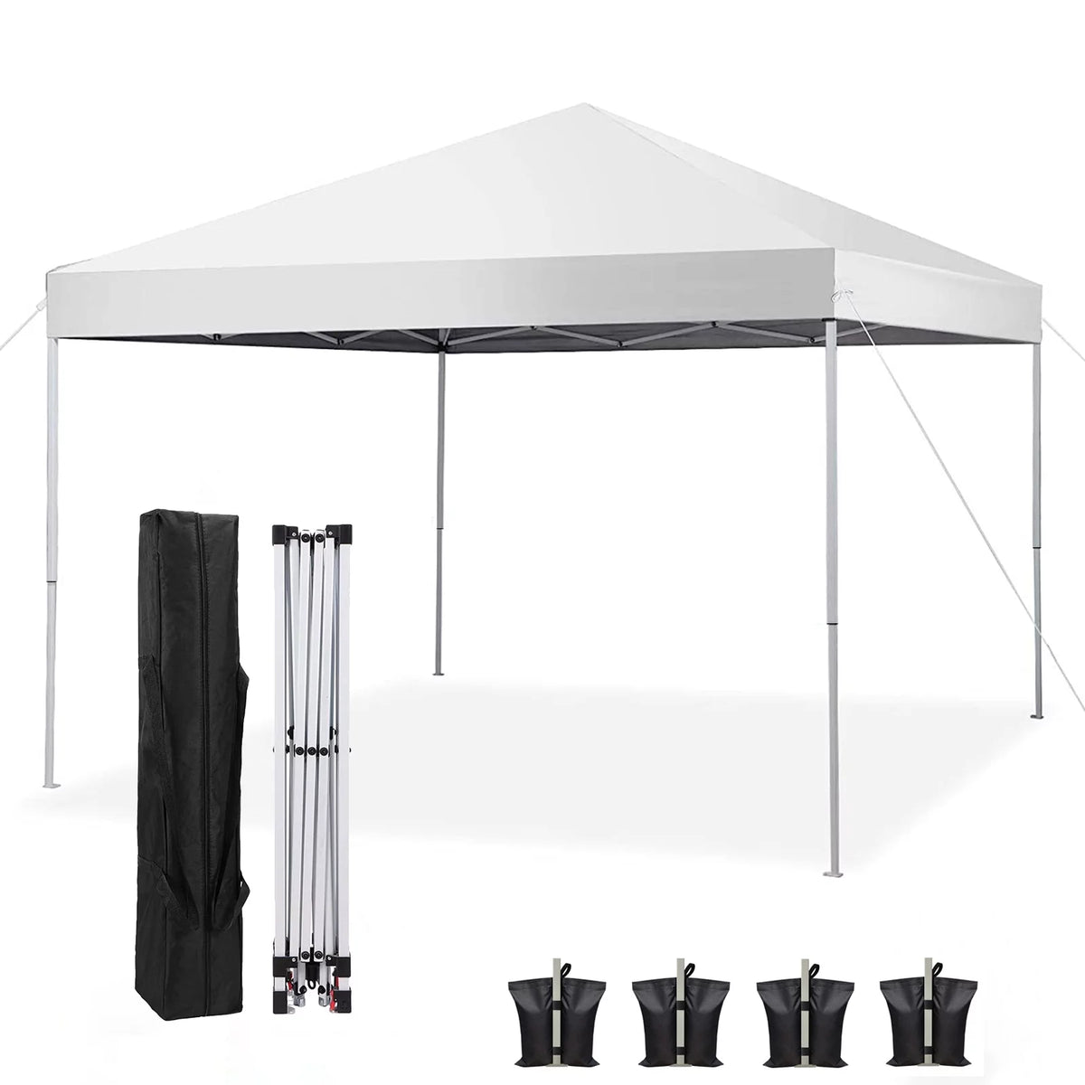 10' x 10' White Pop up Canopy Tent Y5498