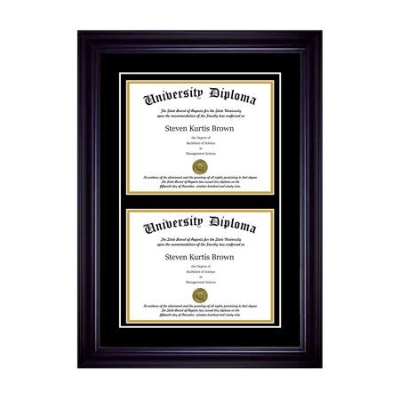 Double Diploma Frame with Double Matting F252217