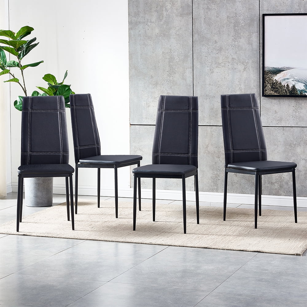 5 Piece Round Glass Dining Table Set with 4 Chairs Y175