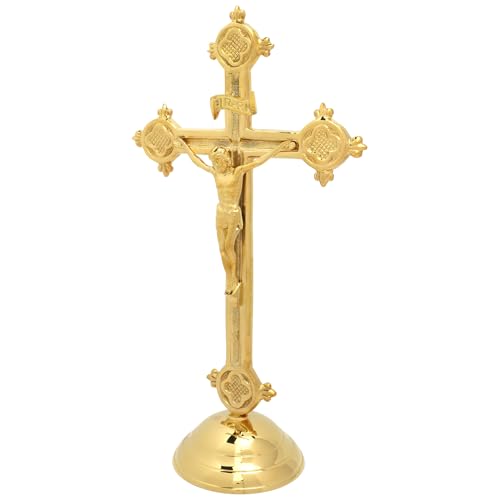 Brass Catholic Crucifix 12.5 by 7 Inches E71326