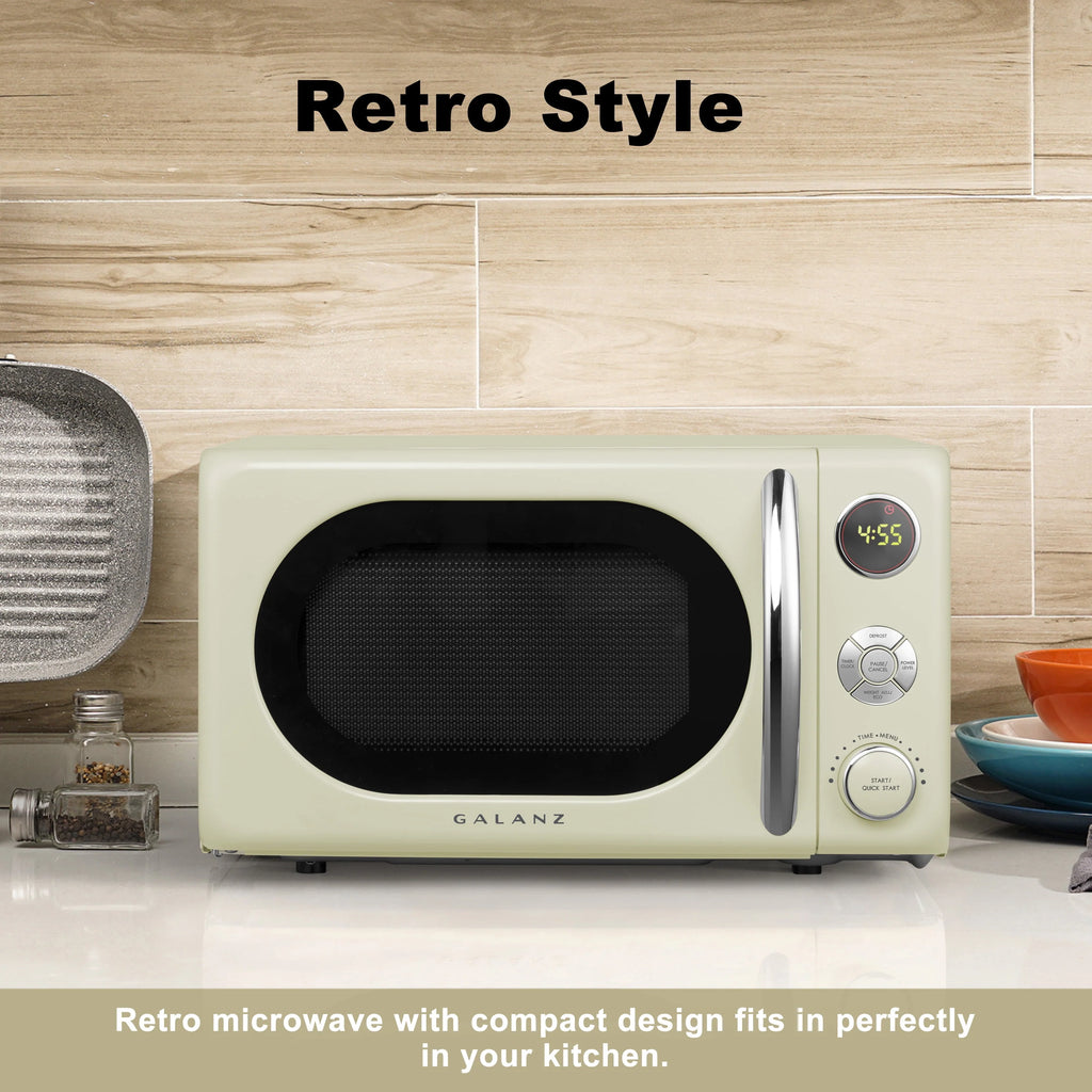 0.7 Cu ft 700 Watts Blue Retro Countertop Microwave Oven U1858
