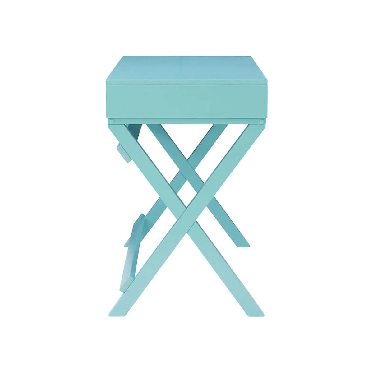 Blue Wood Two Drawer Writing Desk F927