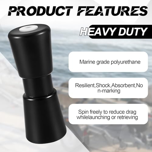 2 Pack Heavy Duty Rubber Boat Trailer Roller T8425