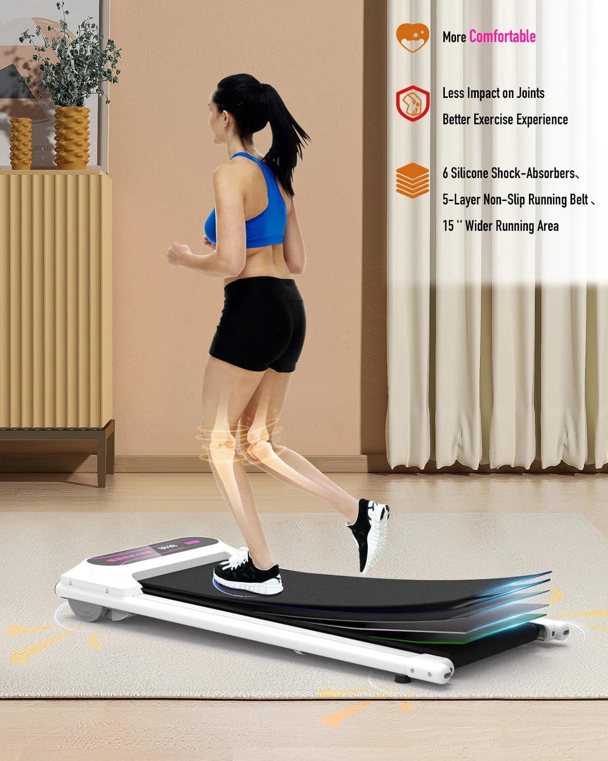 Pink 2.25HP Portable Walking Pad Treadmill Y96993