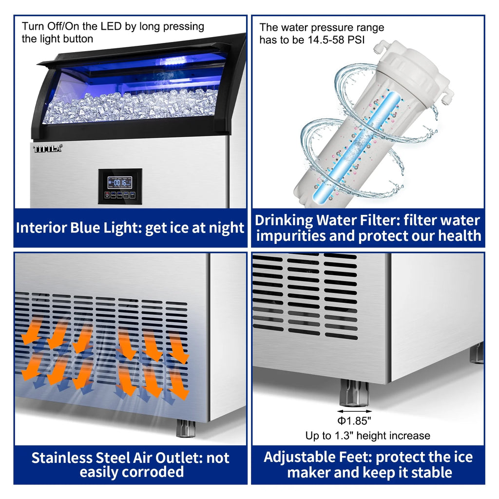 Commercial Ice Maker with 55lbs Ice Storage Capacity F140