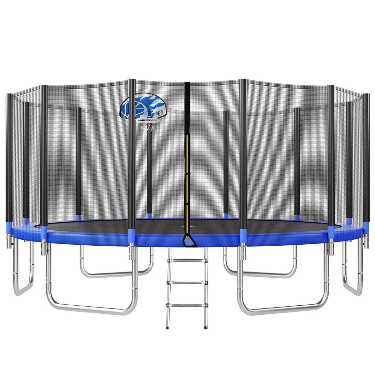 12FT Round Trampoline with Enclosure Net V472474