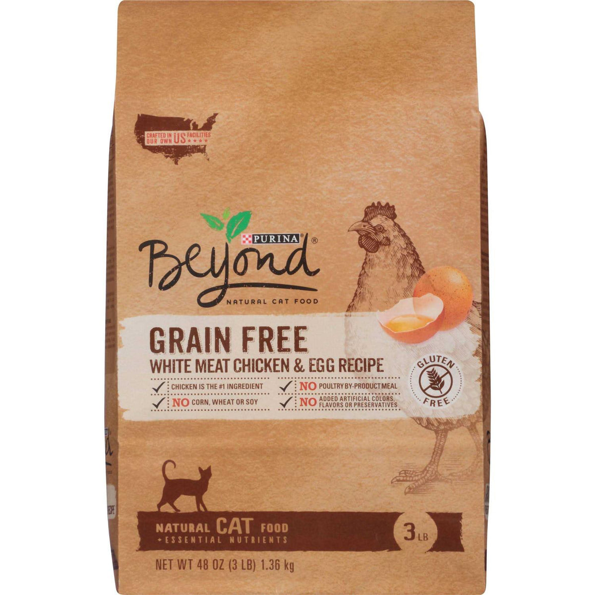 Grain Free White Meat Chicken & Egg Recipe Dry Cat Food T646992
