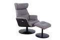 Gray and Black Recliner Chair with Ottoman O1966