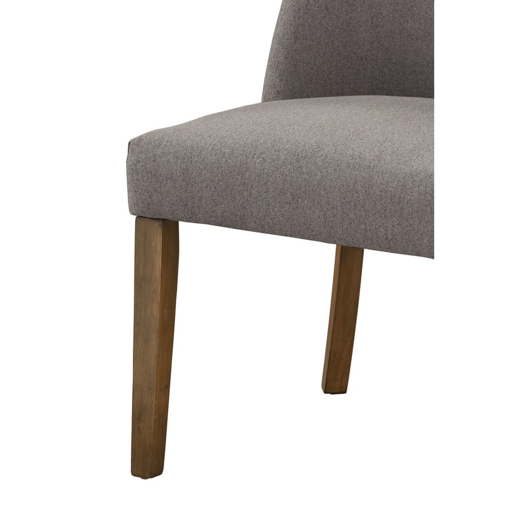 Fabric Upholstered Wooden Side Chairs Set of Two Gray and Brown D5231