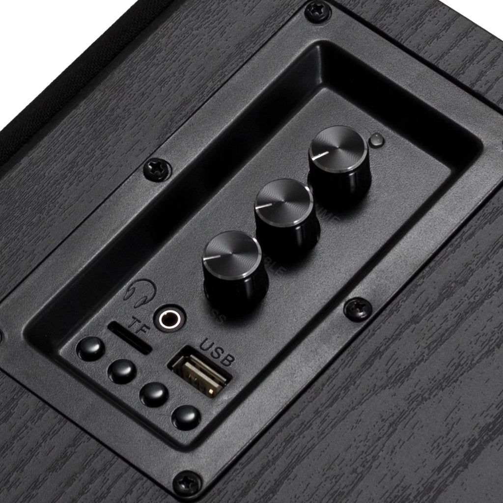 Black 5 Inch Powered Bluetooth Bookshelf Speakers Z850671