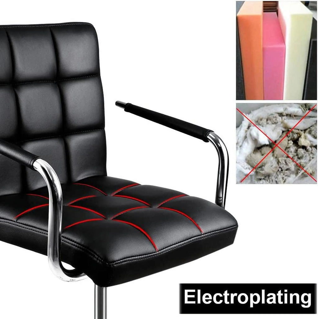 Black Faux Leather Desk Chair with Arms X922365