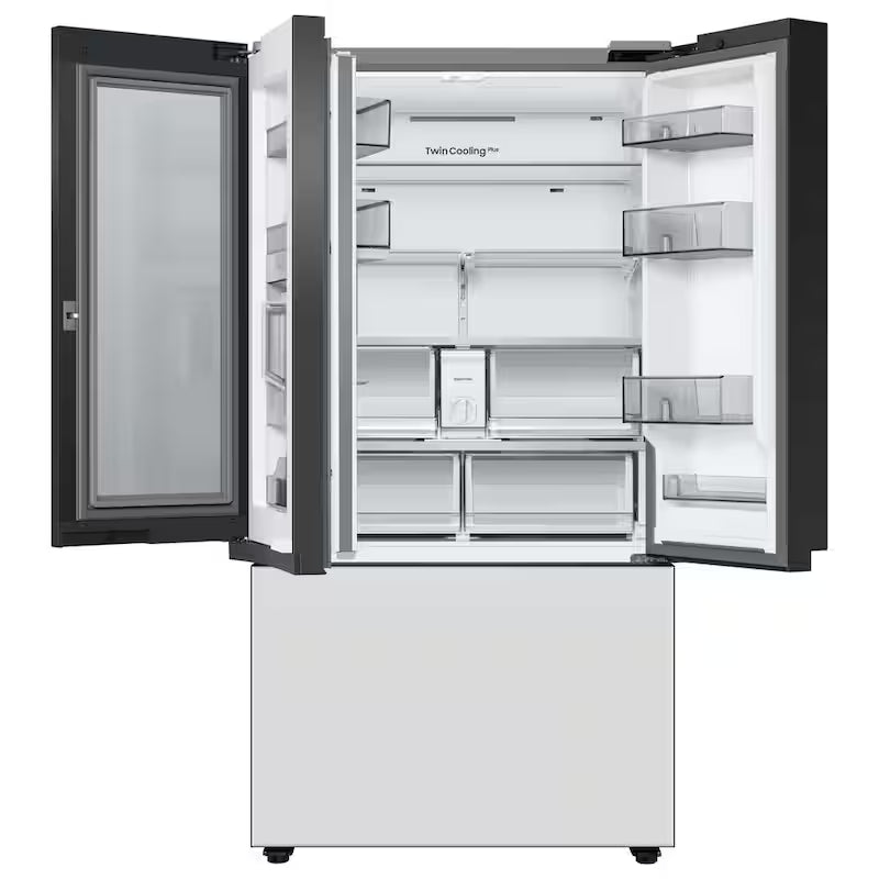 30 cu. ft. 3-Door French Door Smart Refrigerator with Beverage Center in White Glass M625
