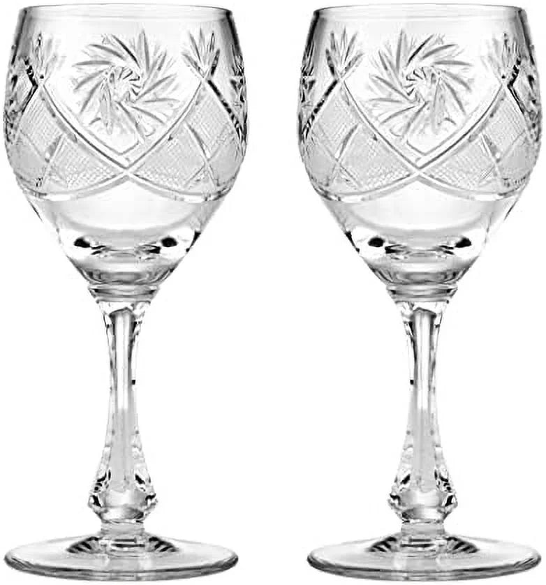 Set Of 2 Vintage Crystal Wine Goblets G9229