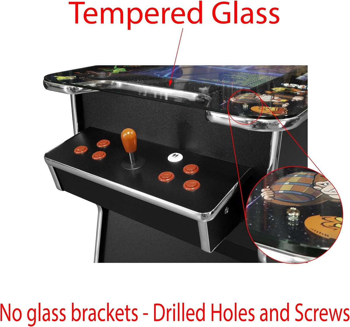 Cocktail Arcade Machine 516 Games in 1 2 Player 26-Inch Screen with 2 Bar Stools H1646