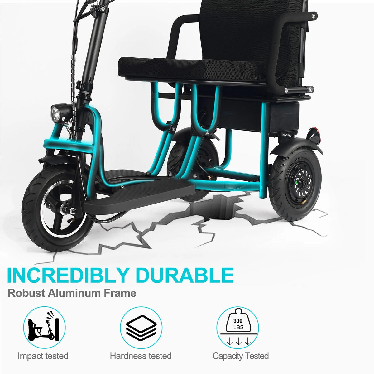 Folding Electric Trike 48v 700w Dual Motor Lithium Black N930