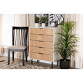 White and Brown 5-Drawer Wood Storage Q7886