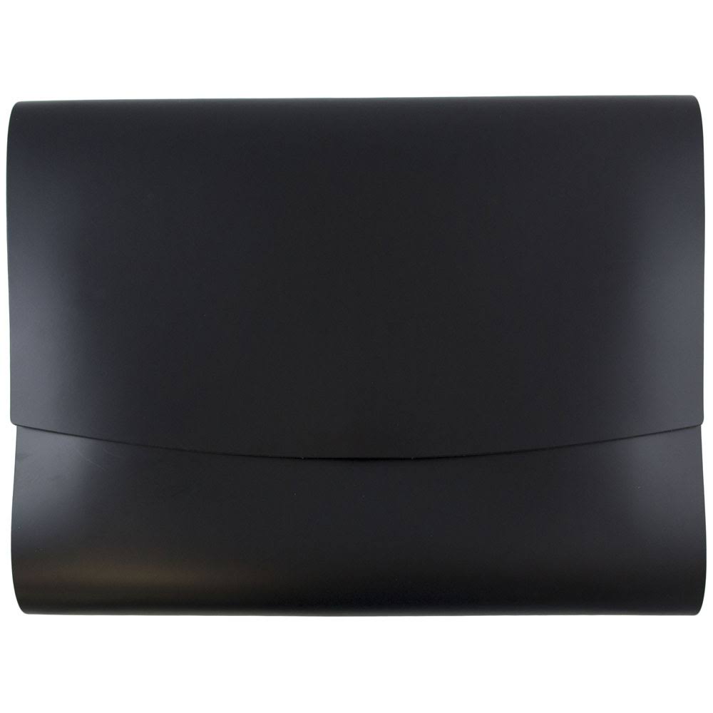 Italian Leather Portfolios with Snap Closure, Black, 12/Pack A9584