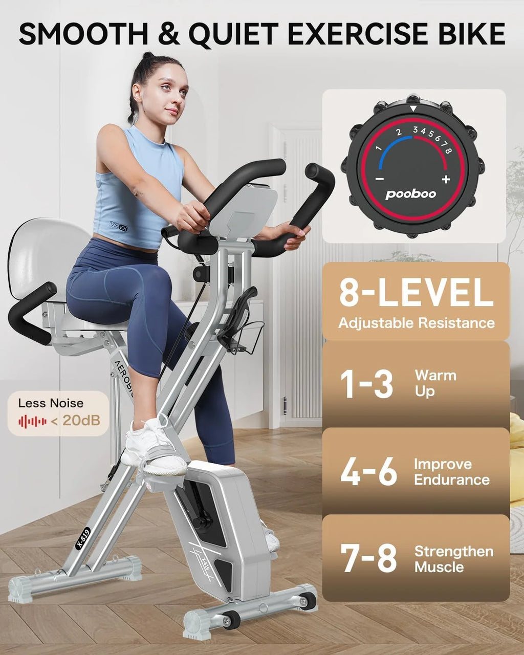 Indoor Cycling Stationary Belt Drive Exercise Bike D657