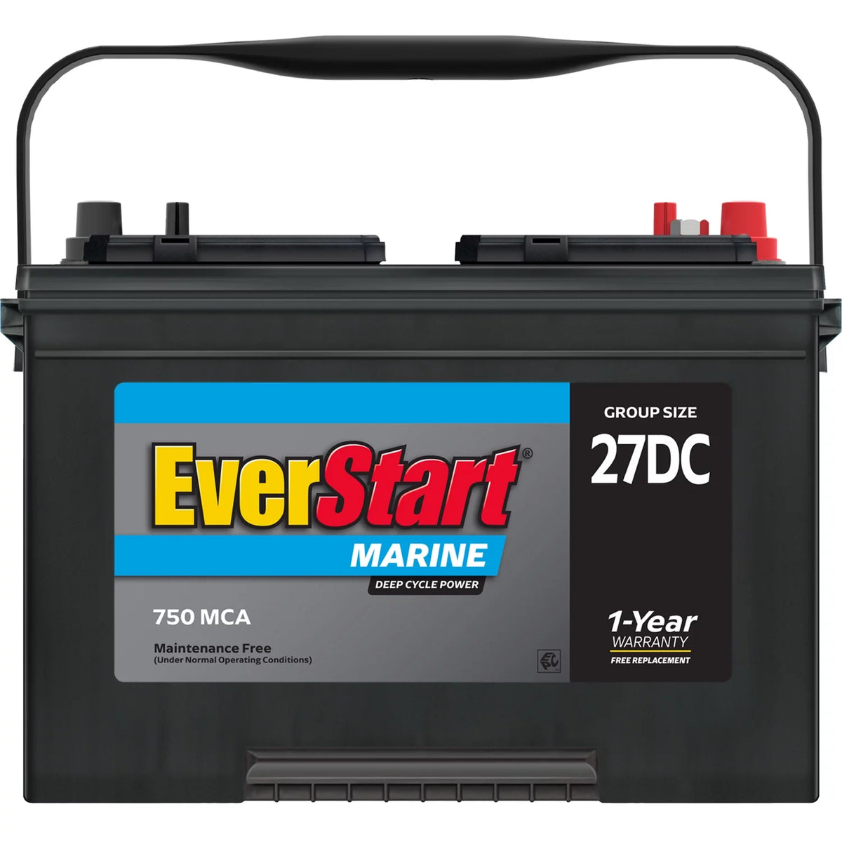 Lead Acid Marine & RV Deep Cycle Battery Group Size 27DC 12 Volt 750 MCA R206