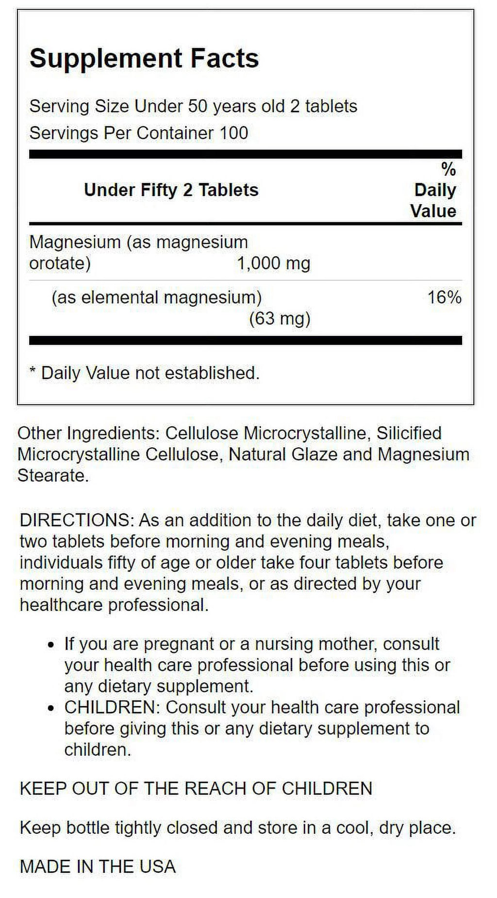 Magnesium Orotate 500 mg 200 Tabs Z149