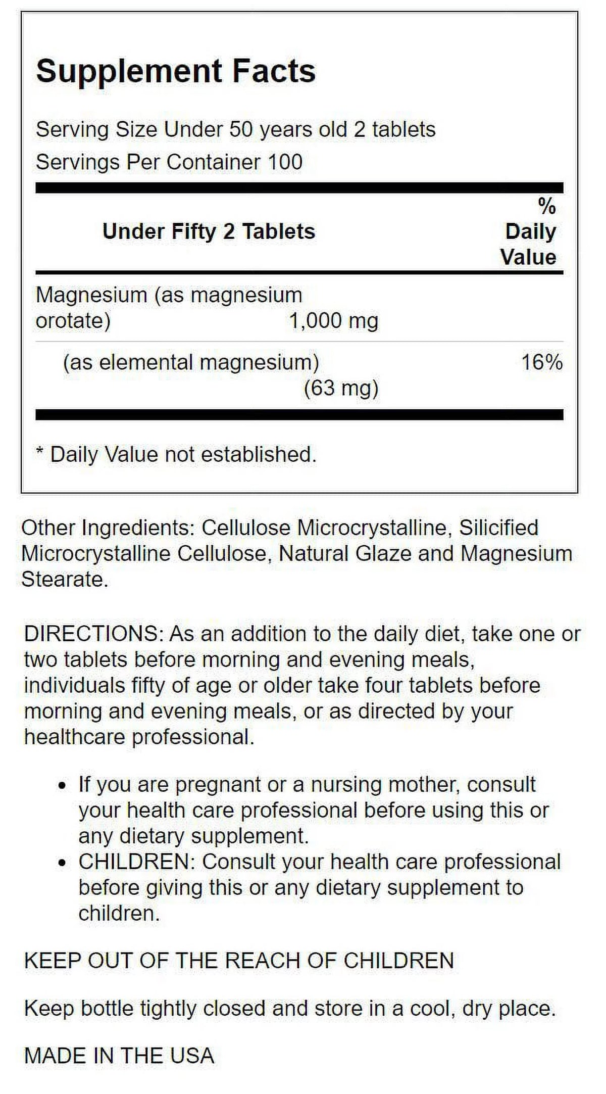 Magnesium Orotate 500 mg 200 Tabs Z149