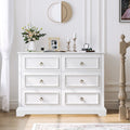 White 6 Drawer Double Dresser E4460