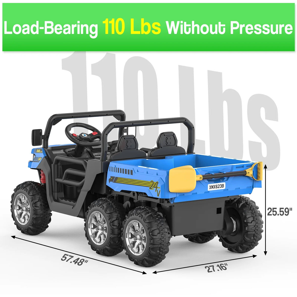 24V 6 Wheels Kids Electric Ride on Dump Truck with Trailer F383728