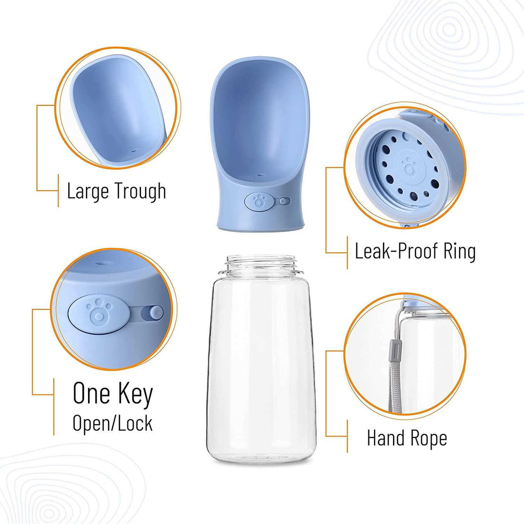 Blue 19oz Portable Dog Water Bottle U753
