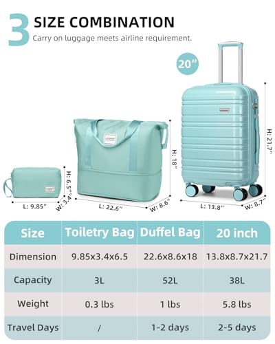 3 Piece Hardside Spinner Luggage Set with TSA Lock Z7037