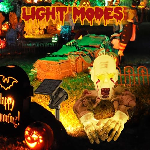 Lighted Skeleton Zombie Stakes Halloween Decor L998188